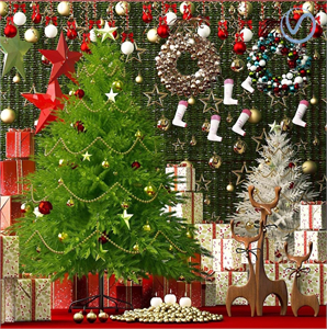 Nordic Decorative Christmas Tree Gift Box 3d model
